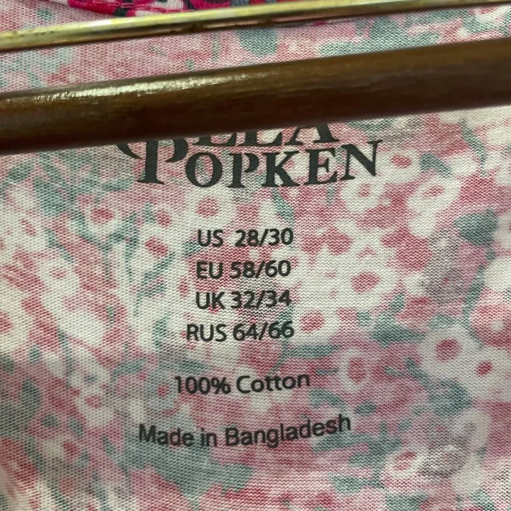 Ulla Popken Floral Pattern 28/30 Women's Tunic Top 100% Cotton - Picture 4 of 5